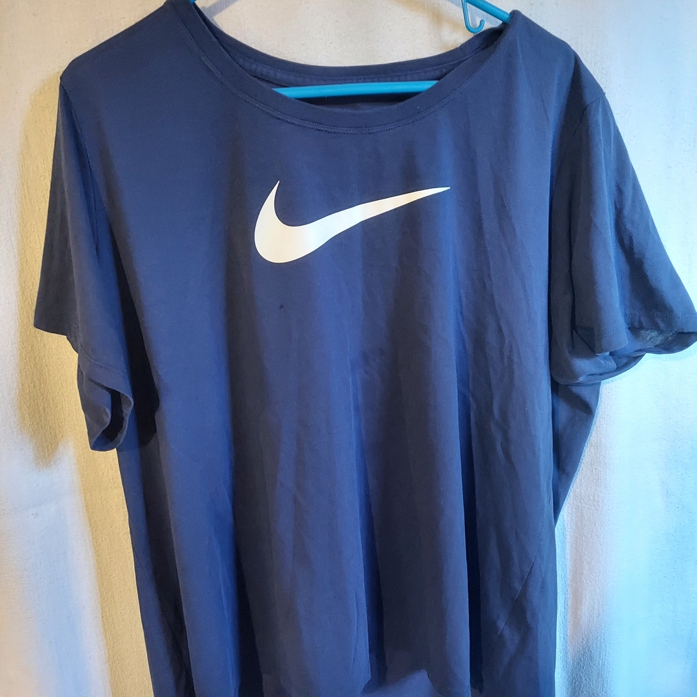 Nike Navy Tee with White Swoosh